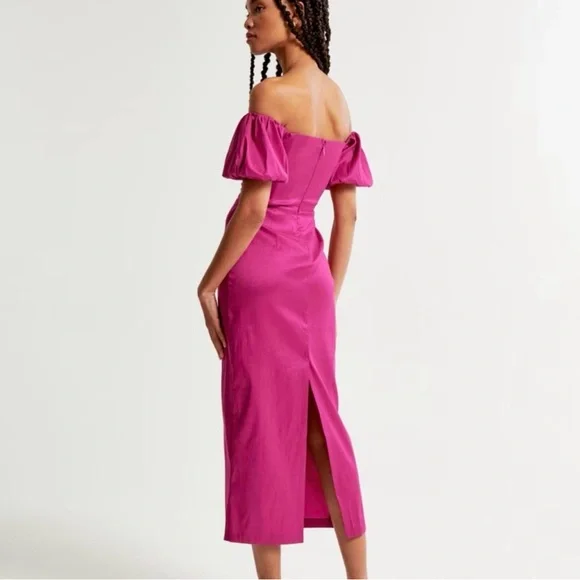 Abercrombie & Fitch Taffeta Off-The-Shoulder Midi Dress - Picture 4 of 8
